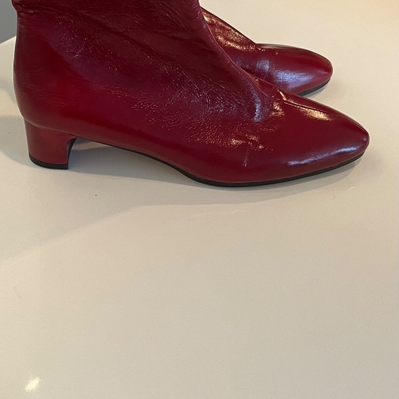 Red leather ankle boots - Picture 11 of 11